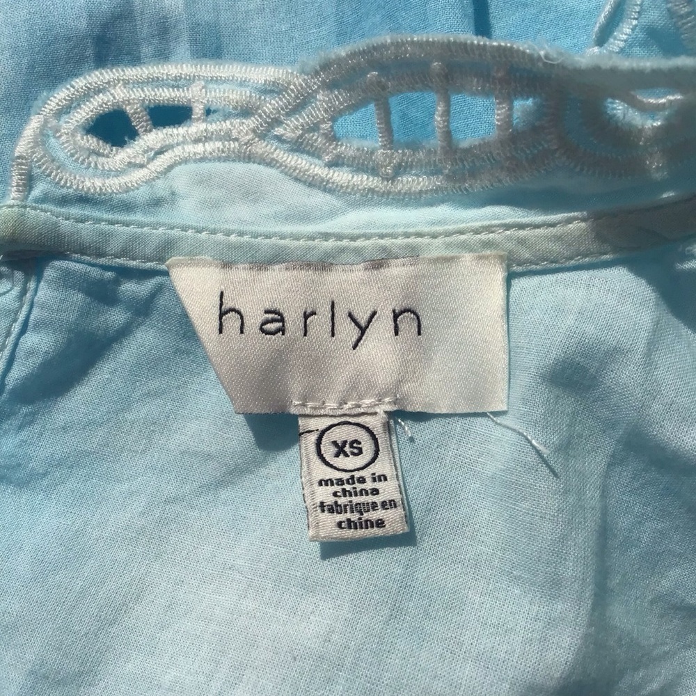 Anthropologie Harlyn Boho Embroidered Hollow Lace Tie Dye Blouse NEW - Picture 8 of 9